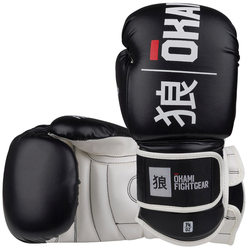 OKAMI RUMBLE BOXING GLOVES -BLACK/white